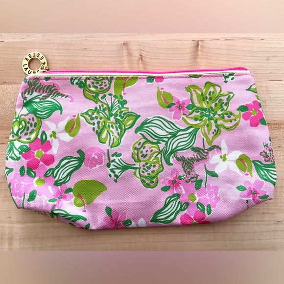 Lilly Pulitzer Pink Floral Cosmetic Bag, NWOT - Picture 2 of 3